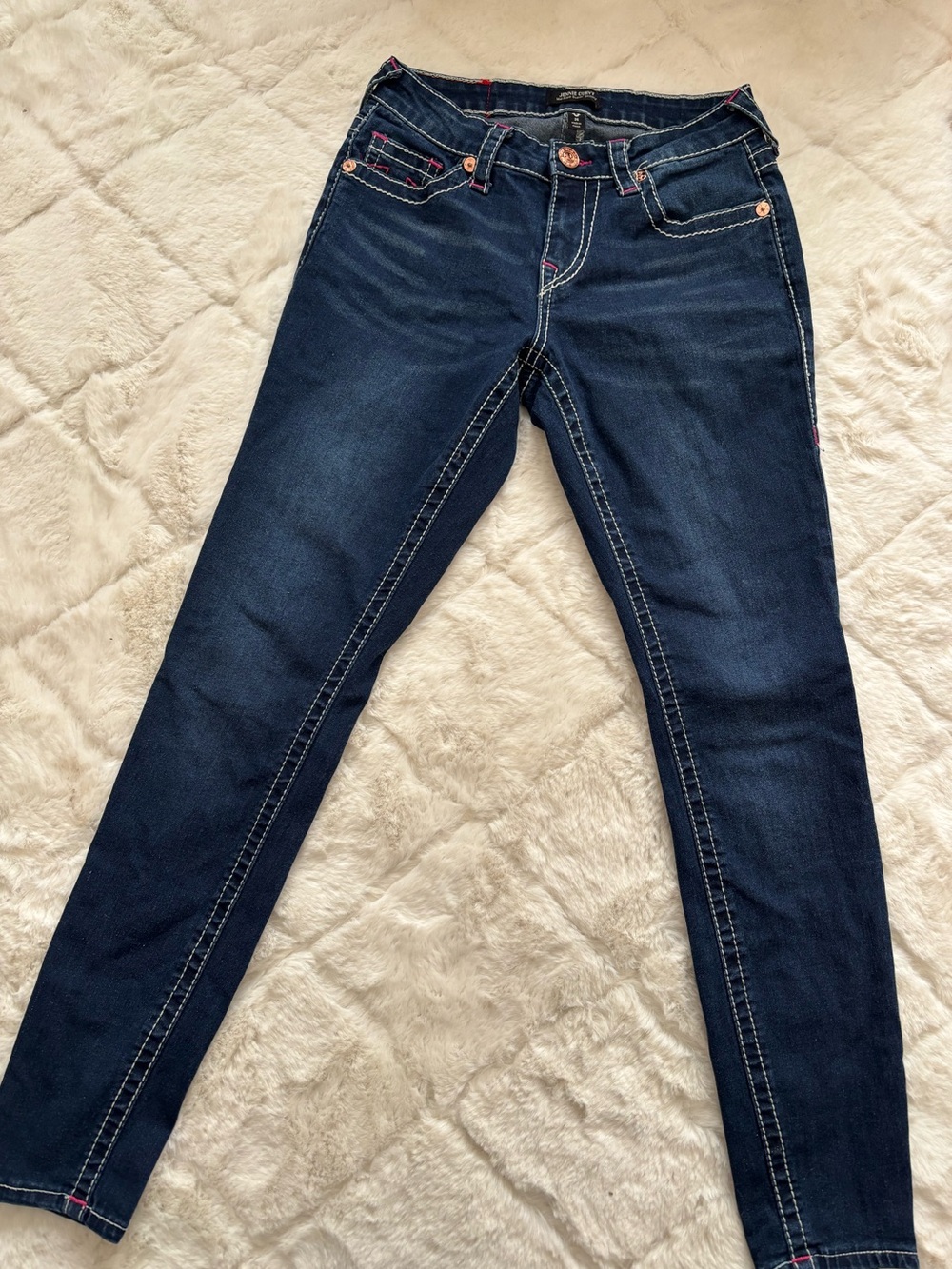 True Religion Women's Dark Blue w/Pink Accent Stitching - Picture 5 of 7